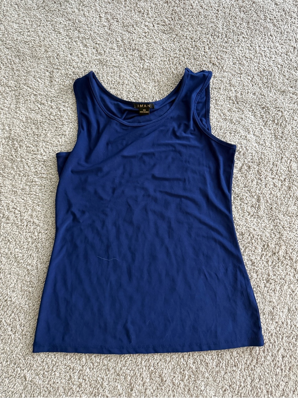IMAN Deep Blue Scoop Neck Tank